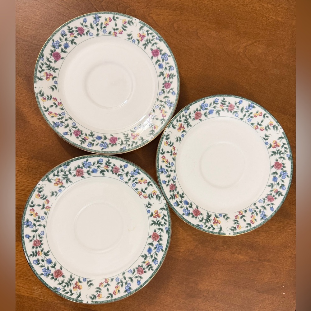 Vintage China Pearl by Diane Elegant Floral Dinnerware Set of 3 Bread plates